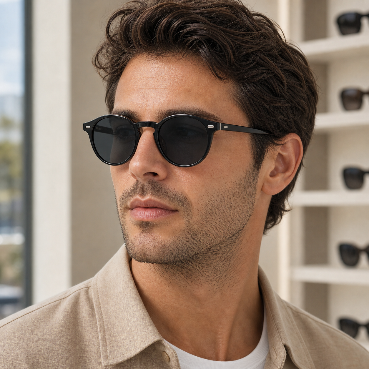 Gafas de Sol Oliver Peoples Gregory Peck OV5217S 1031P2 47 23 sobre modelo - OpticalH