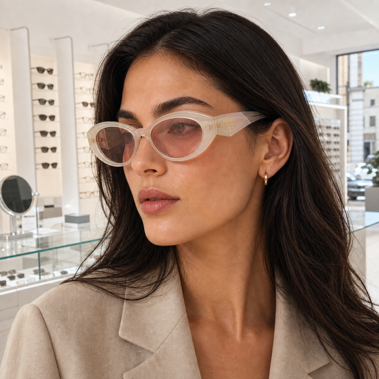 Gafas de Sol Prada PR 26ZS 19Q10D 55 16 sobre modelo - OpticalH