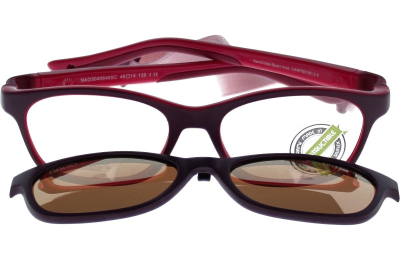 Gafas Graduadas Nanovista Camper Clip 3.0 NAO3040646SC Purpura Mate Frambuesa 46 14