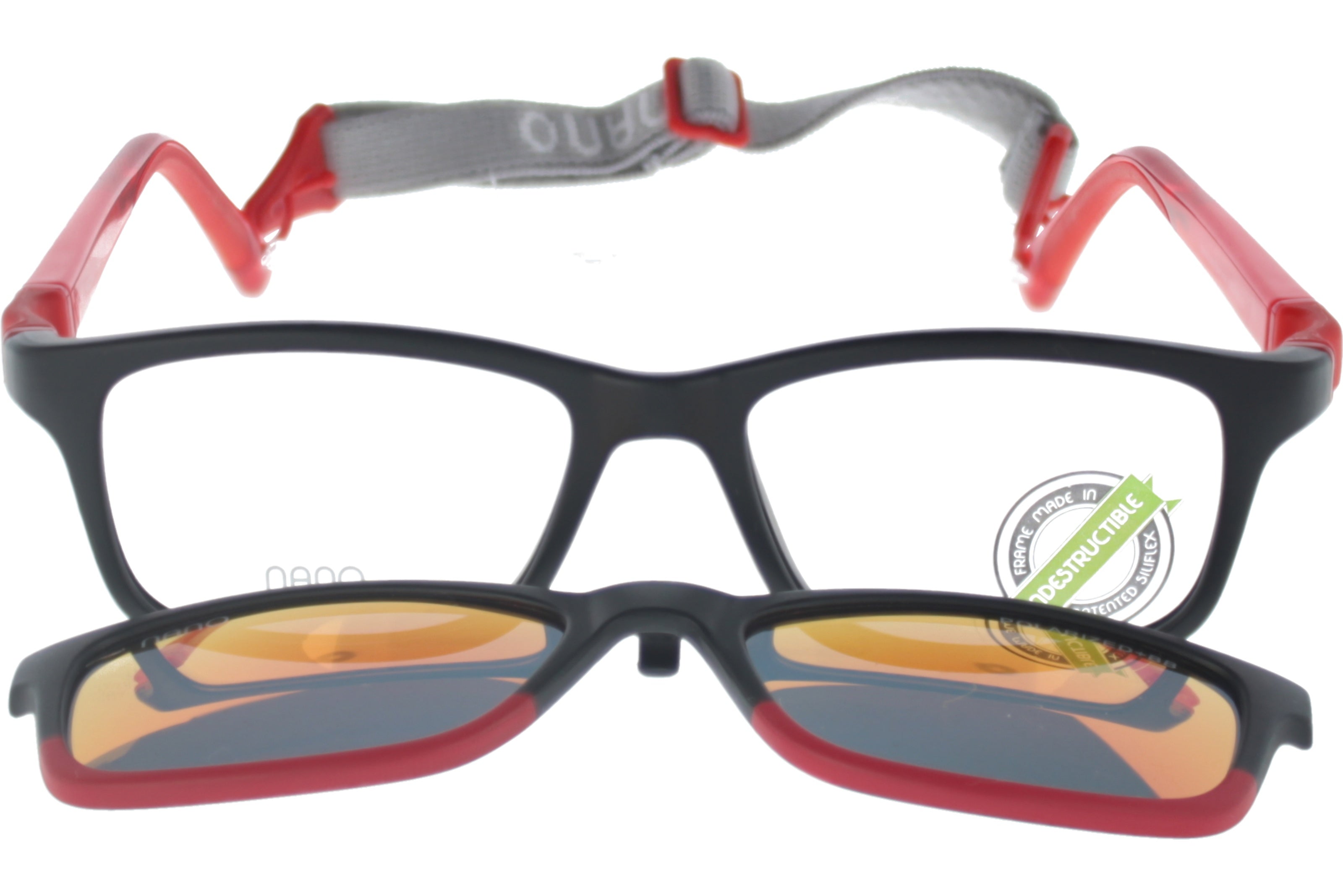 Gafas Graduadas Nanovista Crew Clic 3.0 NAO3021748SC Negro Mate Rojo 48 15