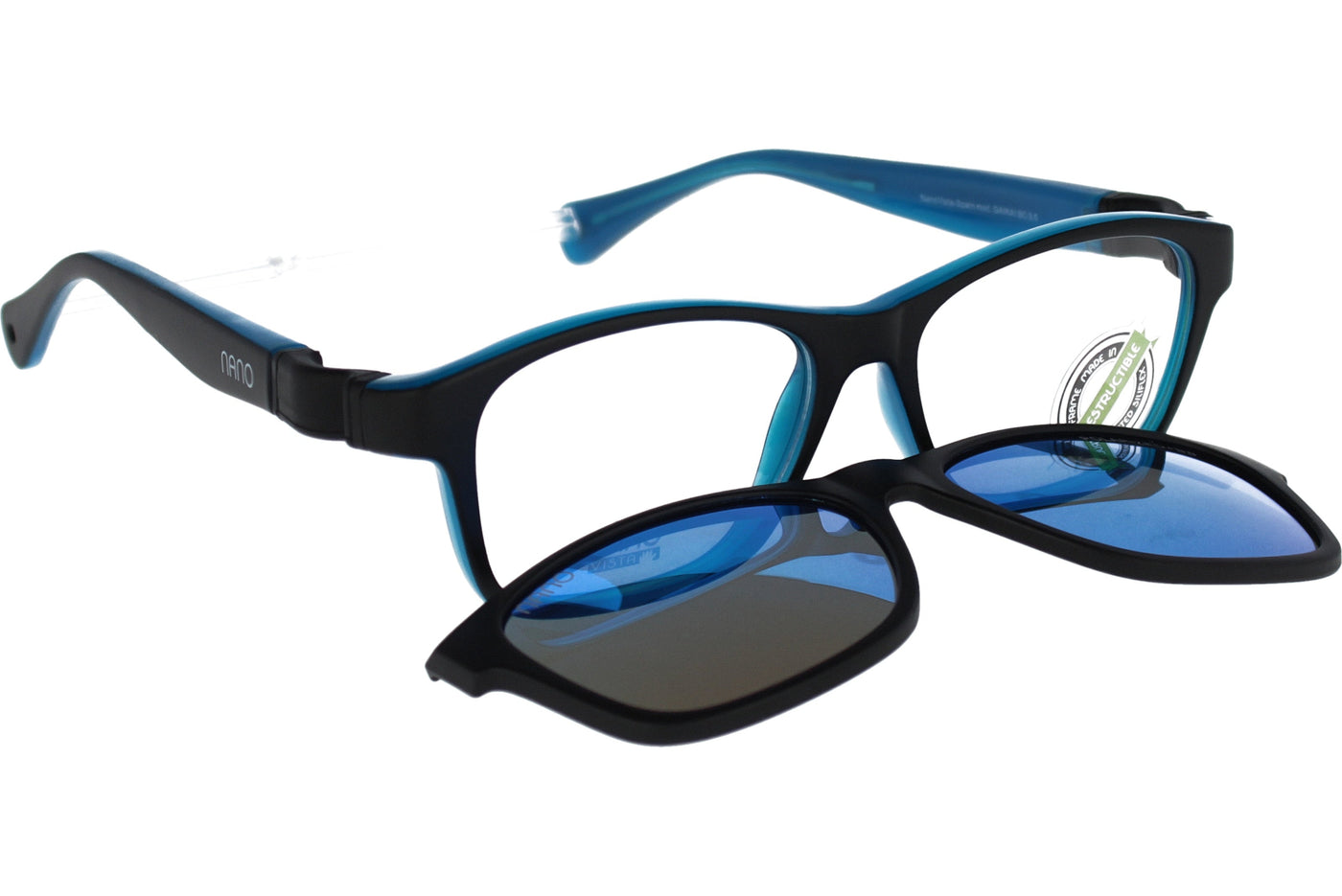 Gafas Graduadas Nanovista Gaikai Clic 3.0 NAO3050649SC Bicolor Negro Mate Azul 49 14